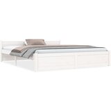 The Living Store Posteljni okvir bel iz trdnega lesa 160x200 cm - Posteljni Okvir, (21526131) | Shoptok.si