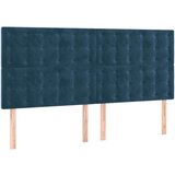  LED posteljno vzglavje temno modro 180x5x118/128 cm žamet | Shoptok.si
