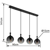 Globo VISEČA SVETILKA DALTON 90/15/130 cm E27 | Shoptok.si