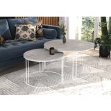 ADRK Moderna 2v1 kavna mizica ETTA, okrogla - BELA-BETON | Shoptok.si