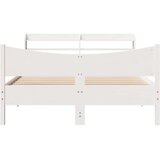 vidaXL Okvir kreveta s uzglavljem bijeli 160 x 200 cm masivna borovina | shoptok.hr
