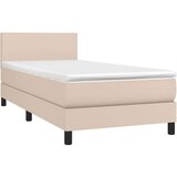  Krevet box spring madrac LED cappuccino 90x190cm umjetna koža | shoptok.hr