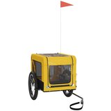 Prikolica za bicikl za ljubimce žuto-crna od tkanine i željeza | shoptok.hr