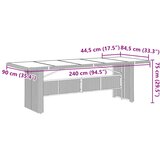  9-dijelni vrtni bistro set od poliratana s jastucima sivi Siva | shoptok.hr
