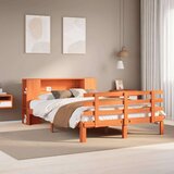 vidaXL Knjižna postelja brez vzmetnice vošč. rjava 150x200 cm borovina | Shoptok.si
