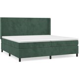  Box spring postelja z vzmetnico temno zelena 200x200 cm žamet, (20900767) | Shoptok.si
