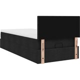 vidaXL Otomanski posteljni okvir z vzmetnico črn 80x200 cm blago | Shoptok.si