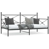 vidaXL Dnevna postelja brez vzmetnice Črna 100x200 cm Jeklo | Shoptok.si