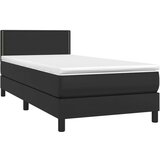  Box spring postelja z vzmetnico LED črna 90x200 cm umetno usnje, (20724075) | Shoptok.si