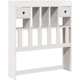 Maison Chic posteljno vzglavje - vzglavna omarica - nočna omarica s predelki bela 75 cm trdna borovina, (21712060) | Shoptok.si