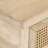 vidaXL Klubska mizica 90x50x37 cm trden mangov les in naravni trst | Shoptok.si