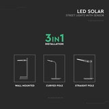  LED solarna ulična svetiljka sa senzorom LED/20W/7,4V IP65 5400 mAh | Eponuda.com