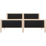  Okvir kreveta Smeđa i crna 200 x 200 cm Masivna borovina | shoptok.hr
