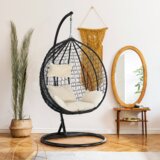 Kondela Viseči stol, baker/rjava/krem, NOLAN NEW | Shoptok.si