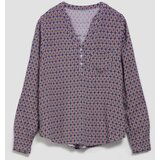Marisse Patterned V-Neck Shirt In Light Blue | Shoptok.si