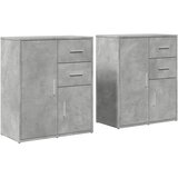  Komode 2 kom beton sive 60 x 31 x 70 cm od konstruiranog drva | shoptok.hr