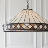 Endon 111961 - Luster na lancu Tiffany FARGO 3xE27/10W/230V, prečnik 50 cm | Eponuda.com