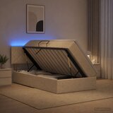  LED krevet za pohranu s madracem Krem 100 x 200 cm Tkanina | shoptok.hr