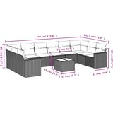  11-dijelni set vrtnih sofa od poliratana s jastucima sivi | shoptok.hr