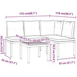  Set vrtnih klupa s jastucima 3 kom crni čelik obložen prahom | shoptok.hr