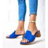  Blue block heel sandals with strap embellishment Gariend | ePonuda.com