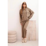 Kesi Włoski Women's set butter hoodie with pants and belt fango | shoptok.hr