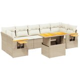 vidaXL 8-dijelni set vrtnih sofa od poliratana s jastucima bež | shoptok.hr