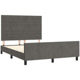  Posteljni okvir z vzglavjem temno siv 140x190 cm žamet, (20794949) | Shoptok.si