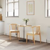  Stolac za blagovanje 2 pcs Prirodna i svijetla Čvrsto drvo | shoptok.hr