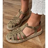 D/CEO Green suede-like gladiator espadrille sandals Talejda | Shoptok.si