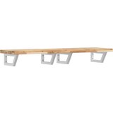  Zidna polica za umivaonik od čelika i masivnog bagremovog drva Smeđa 120 x 40 x 4 cm | Shoptok.si