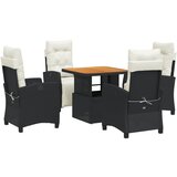  5-dijelni vrtni blagovaonski set s jastucima od poliratana crni Crna Dužina stola 110 cm | shoptok.hr