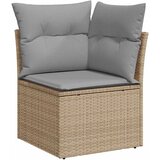  Set vrtne sofe s jastučićima bež poli ratan akacija Dvosjedna vrtna sofa s spremnikom i jastučićima bež poli ratan 3-dijelni v | shoptok.hr