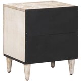  Noćni ormar Bijelo 40 x 33 5 x 46 cm Čvrsto drvo manga - Bijelo 1 | shoptok.hr