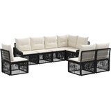 vidaXL Vrtna sedežna garnitura 8 pcs Črna poli ratan, (5000272524) | Shoptok.si