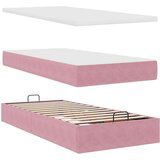  Okvir kreveta s madracima ružičasti 80x200cm baršunasti | shoptok.hr