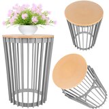 KADAX Okrogla klubska mizica, siva, majhna, podstrešna vrtna košara za balkon, odprtina 54 cm, (5000353055) u