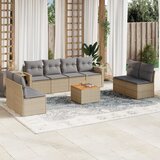Maison Chic Seti vrtnega pohištva - Vrtna garnitura 9-delna z blazinami bež poli ratan, (21796510) | Shoptok.si