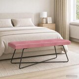  Klupa Ružičasta 110 x 40 x 45 cm Baršun | shoptok.hr