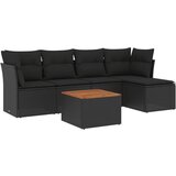  The Living Store Vrtna sedežna garnitura 6-delna z blazinami črna poli ratan - Vrtna Sedežna Garniture, (21443514) | Shoptok.si