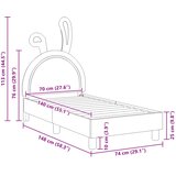  Okvir kreveta za malu djecu s naslonom Svjetlosiva 70 x 140 cm | shoptok.hr