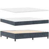  LED Box Spring Krevet Tamno siva 200 x 200 cm Baršun | shoptok.hr