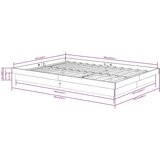  Okvir za krevet od masivnog drva 140 x 190 cm | shoptok.hr