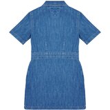 Tommy Hilfiger Kratke obleke ZIP SS DRESS WASHED Modra | Shoptok.si