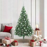vidaXL Umjetno predsvijetljeno božićno drvce Zelena 180 cm PVC | shoptok.hr