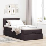 vidaXL Otomanska postelja z vzmetnico rjav 100x200 cm blago | Shoptok.si