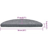  Prostirke za stepenice, samoljepljive, 30 kom, 56x17x3 cm, svijetlo sive, poluokrugle | shoptok.hr