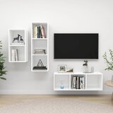 vidaXL 3-dijelni set tv ormarića bijeli od iverice Cijene