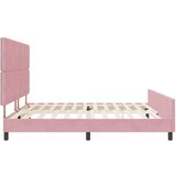 vidaXL Roza Žametna Postelja 200x200 cm, (22049681) | Shoptok.si