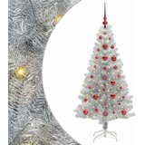  Božićno drvce s 150 LED svjetlima s stalakom Srebrno 120 cm PET | shoptok.hr